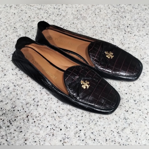 Tory Burch Croc Embossed Charm 5mm Loafer
Mule Shoe Flats Black/Brown Size 8.5 - Picture 4 of 11
